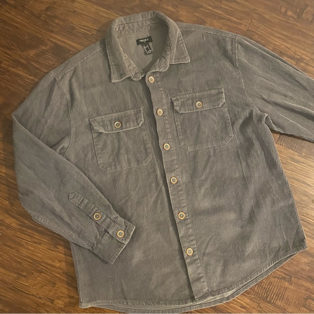 Forever 21 Men’s Button Up Corduroy Shacket - Picture 2 of 6